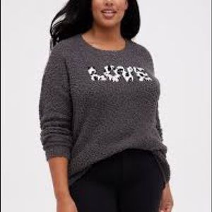 Torrid popcorn knit grey Love Sweater size 3
